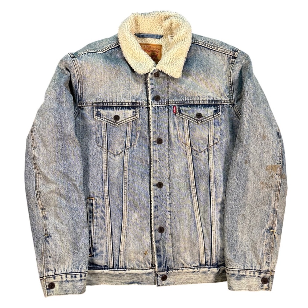 Levi' Sherpa Lined Trucker Type III 3 Jacket Jean Denim Size L
